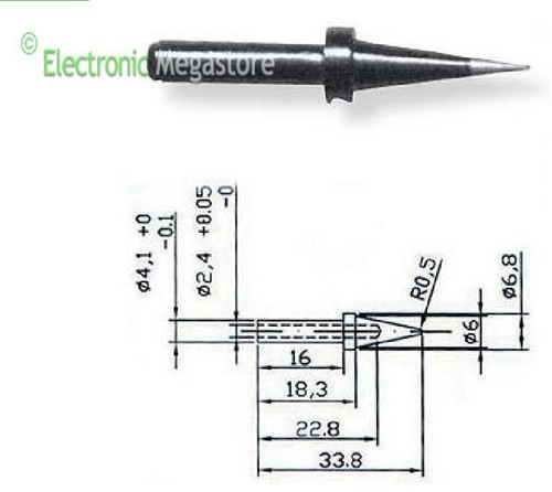 Punta fine 5mm per - punta, 0,5mm